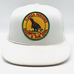 Vintage SnapBack Hat Florida Parishes Skeet & Gun Assc White